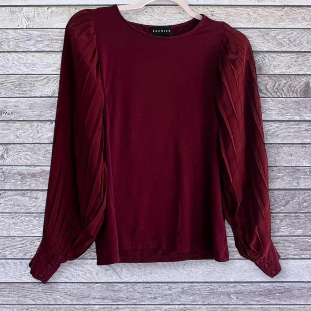 Premise blouse with pleated sleeves xs